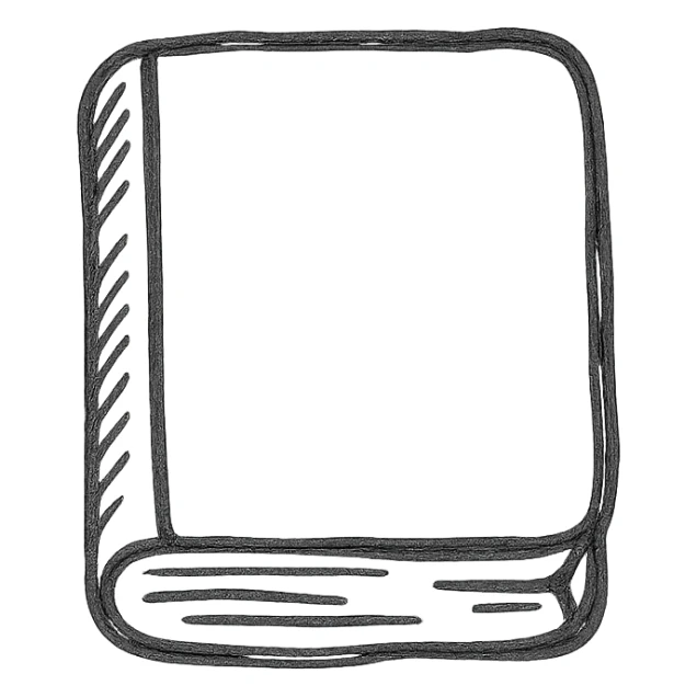 hand drawn black outline icon of a book sticker