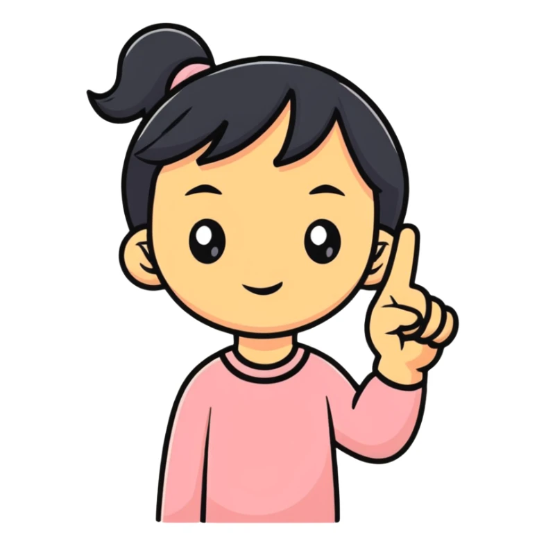 A girl sticking up the middle finger sticker