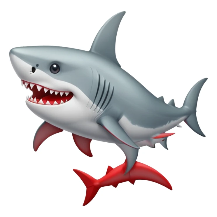 tiburón con dos piernas  y  dos zapatillas rojas
 sticker