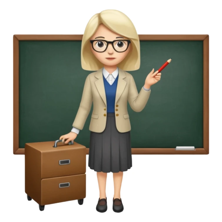 woman teacher in 20 century (full body version) sticker