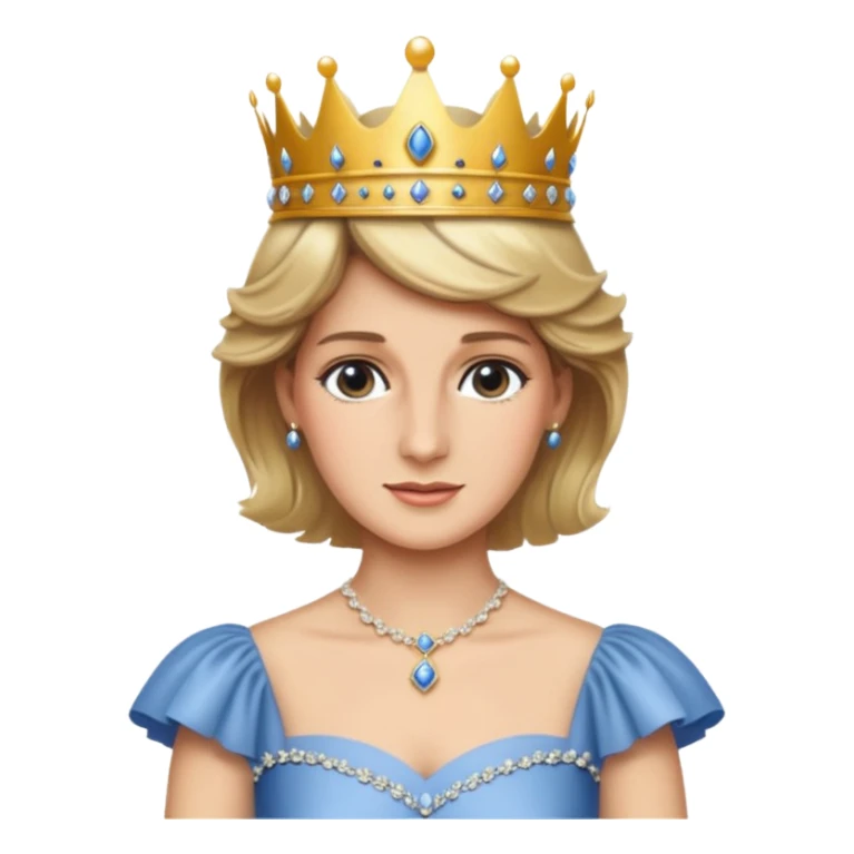 standing, Princess Diana with a crown sticker