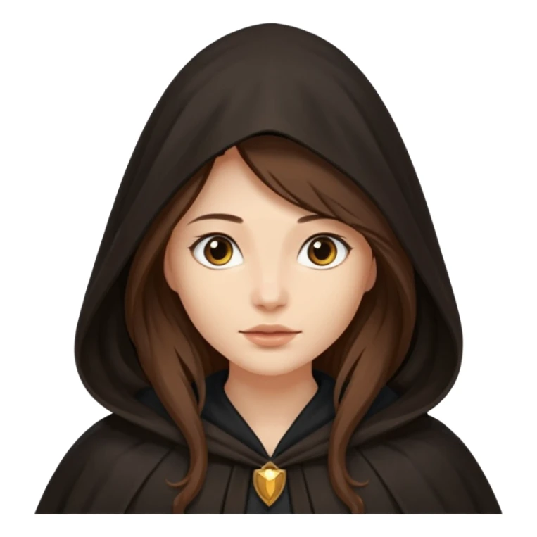 woman in cloak over head, long hair sticker