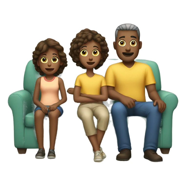 Family watching TV together  sticker