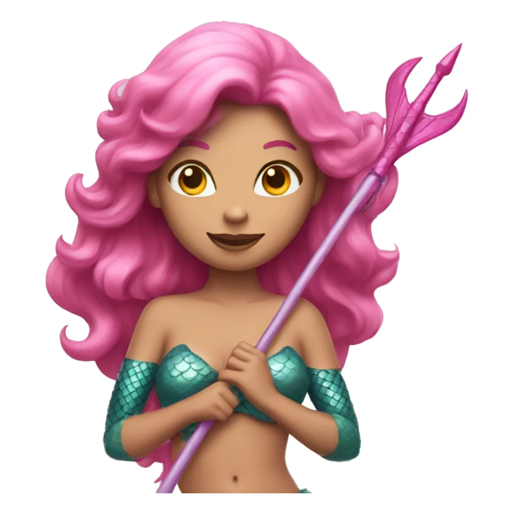 Pink Mermaid holding a trident  sticker