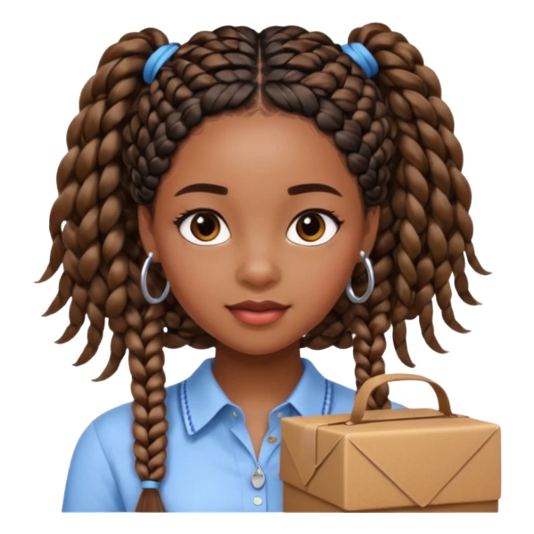 Black girl. Preppy &pretty. Sassy box braids  sticker