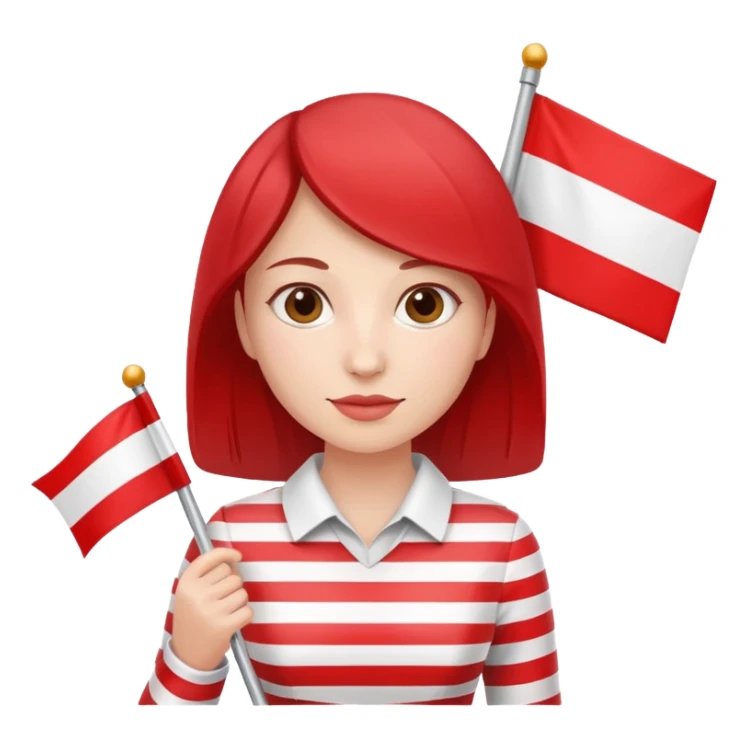 flat Flag holder woman sticker