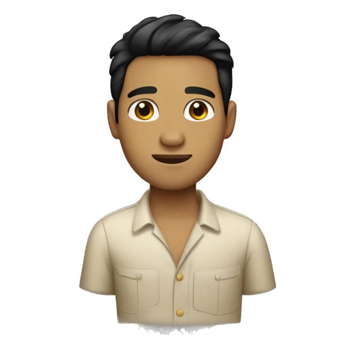 hawaiian guy with black hair brown eyes sticker