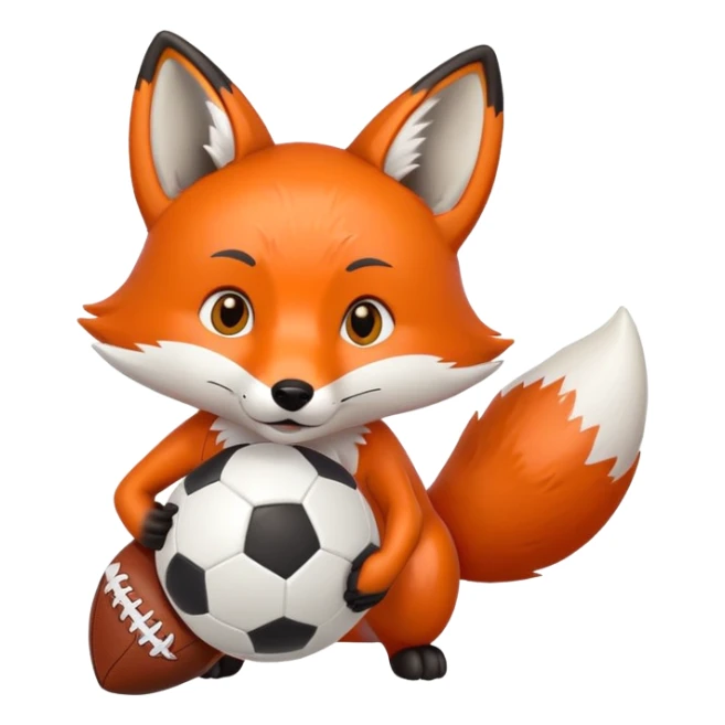 A fox holding a football sticker