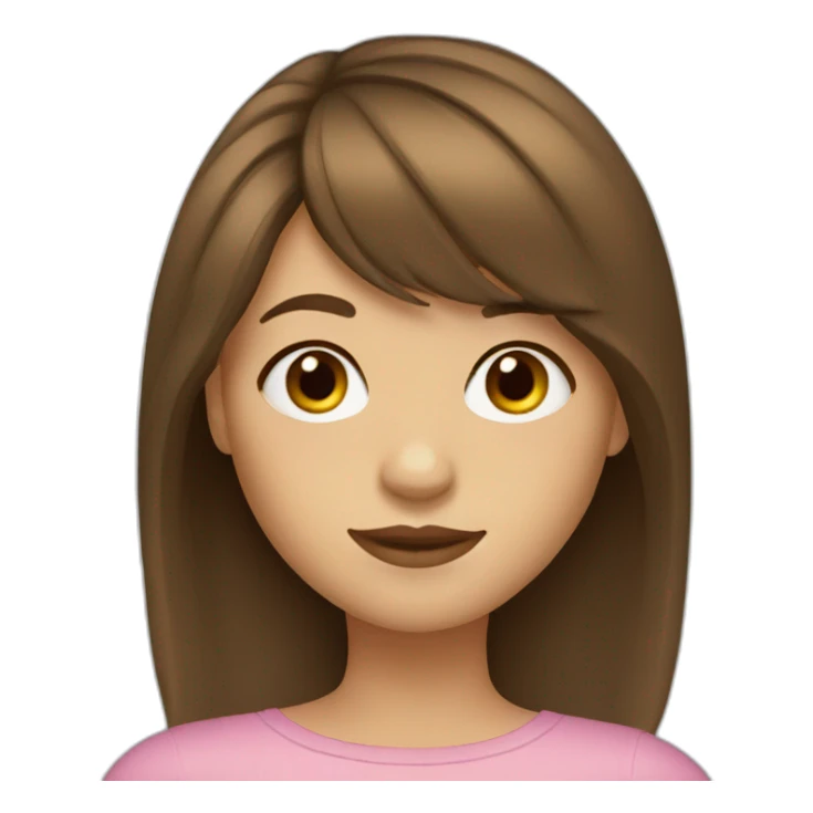 Girl with medium brown hair and curtain bangs  sticker