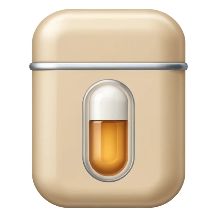 medicine capsule in case in nutral colors sticker