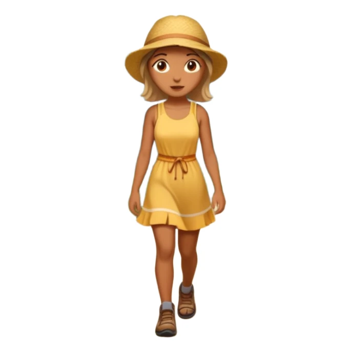 girl in a sundress hiking on a trail sticker