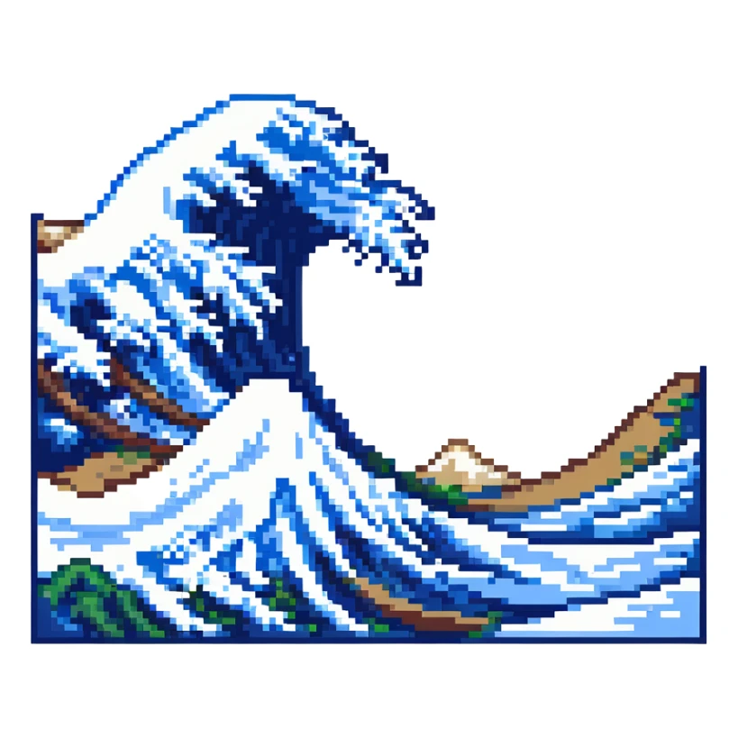the great wave of kanagawa sticker