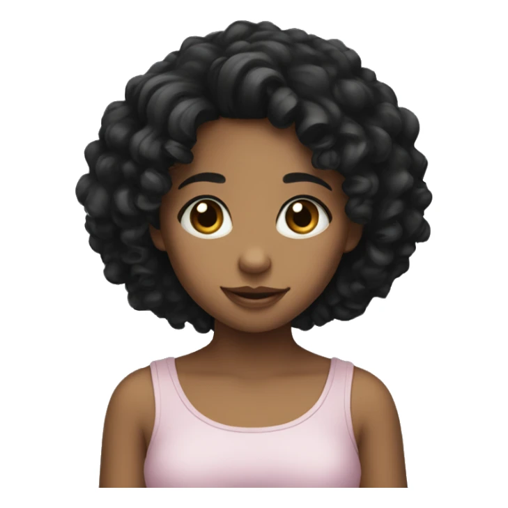 Cute girl with black curly hair sticker
