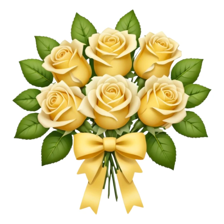 Light Bouquet With Yellow Roses And White Bow sticker