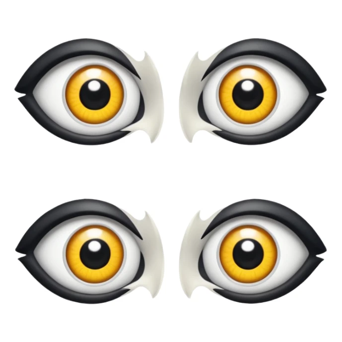 cartoon eyes, one looking left, one looking right sticker