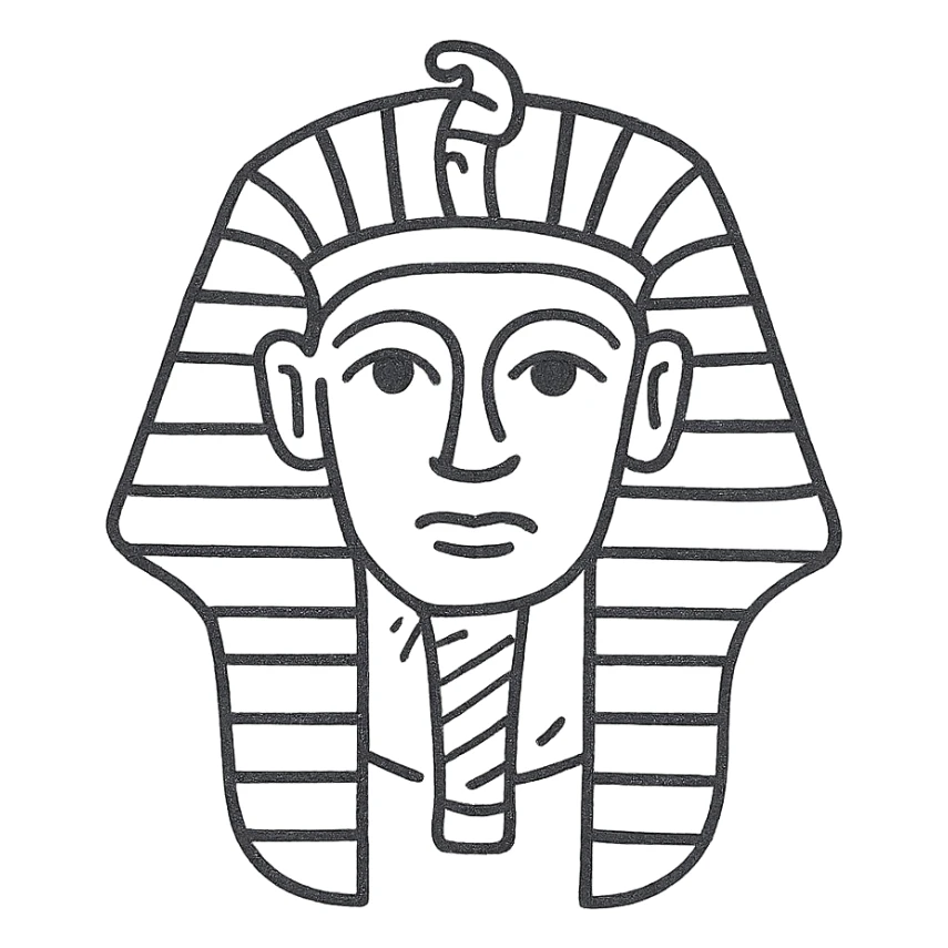 pharaoh, hand drawn icon with no fill sticker