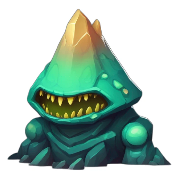 alien mountain creature scifi roguelike rpg style inspired by slay the spire digital art sticker