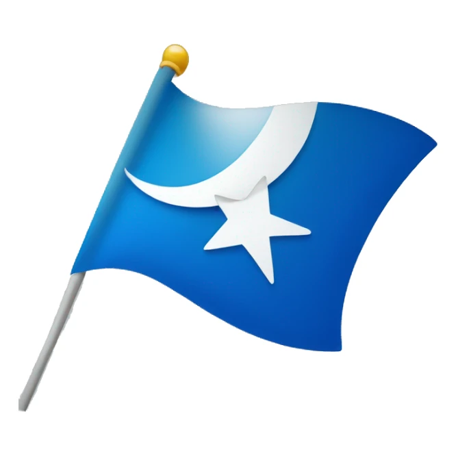  blue base with a white crescent and a white star flag sticker