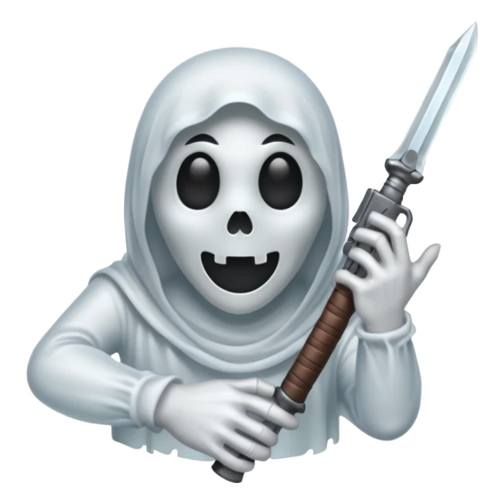 Manos de Emoji de fantasma como si agarrara un arma  sticker