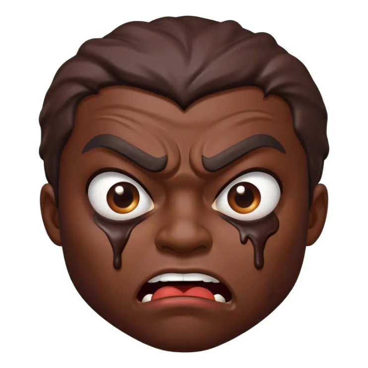 angry homeless black guy with chocolate all over his face  sticker