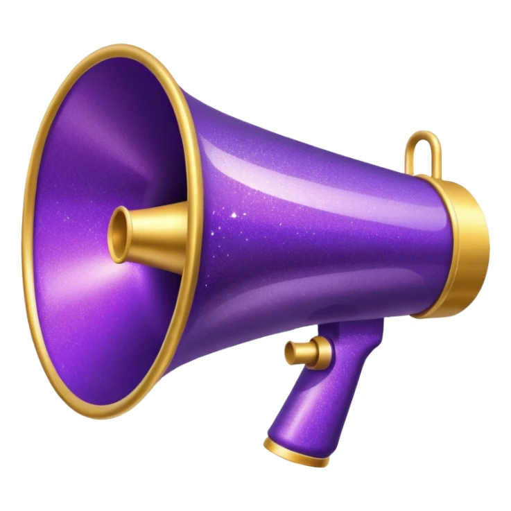 glitter purple and megaphone sticker