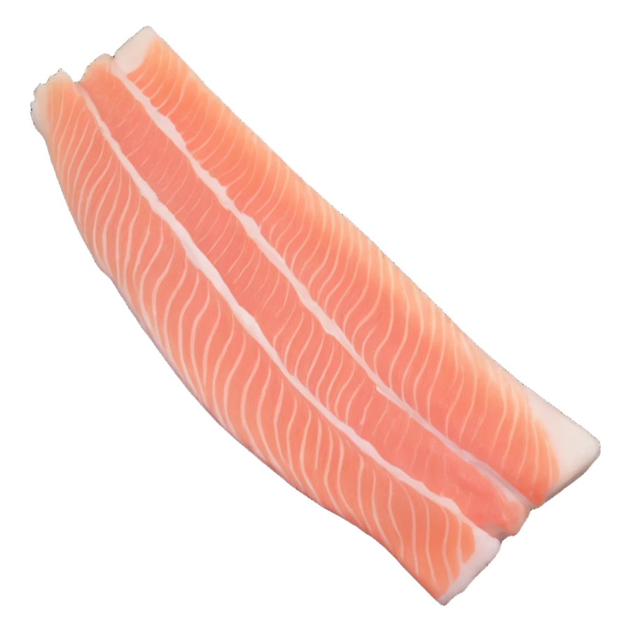 raw hake fillet, soft curved shape, pale white flesh, slightly translucent, fine muscle grain, clean cut, no skin or bones, clean 3D, soft lighting sticker