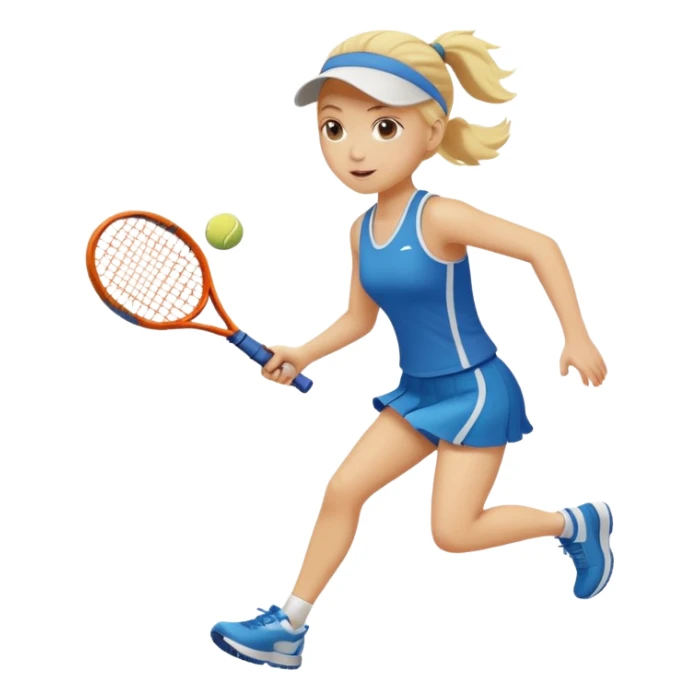 Blonde girl playing tennis running  sticker