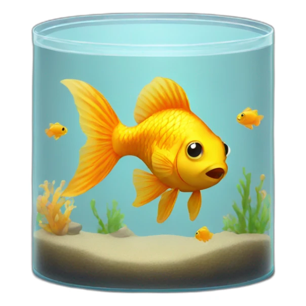 golden fish in aquarium sticker