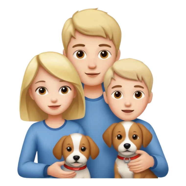 Girl and boy with a dog sticker