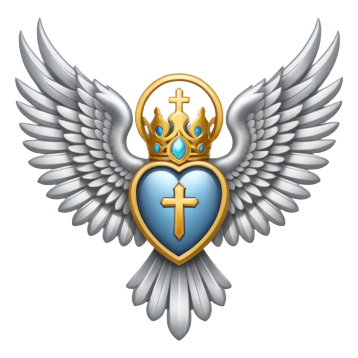 holy saint emblem with silver or white wings  sticker
