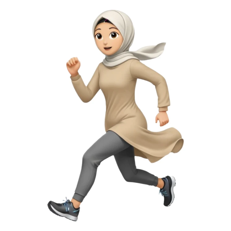 women running wear hijab sticker