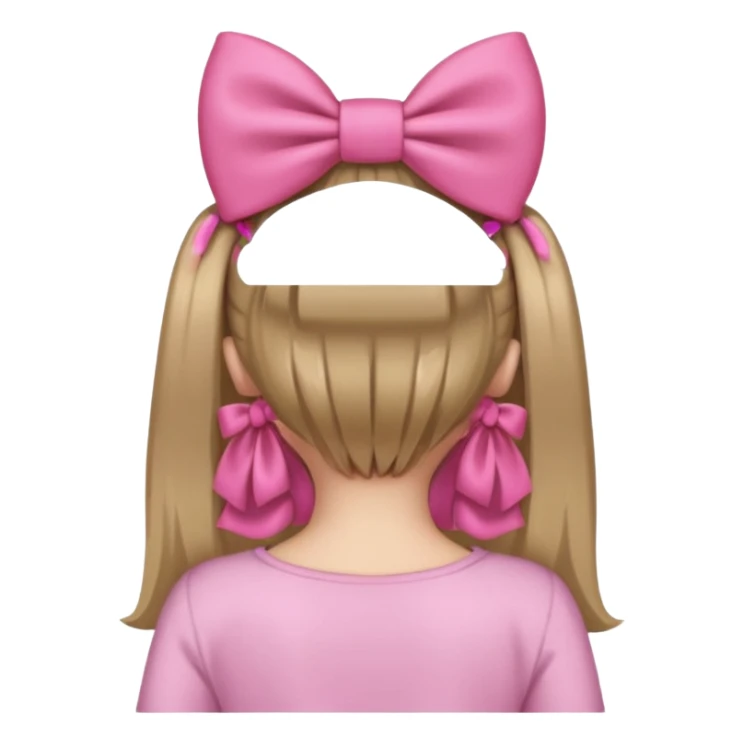 A pink bow in dark blond hair from the back sticker