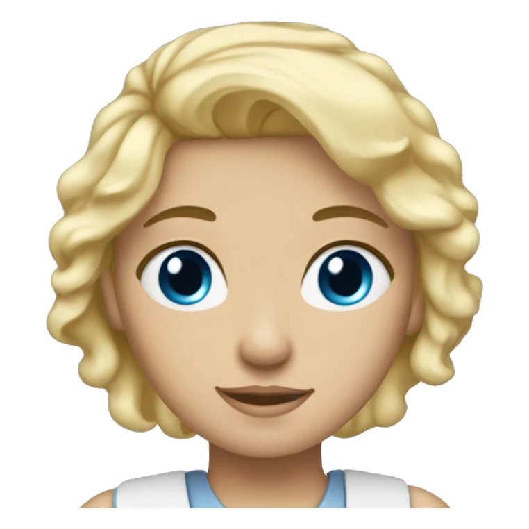 blonde haired girl blue eyes halo  sticker