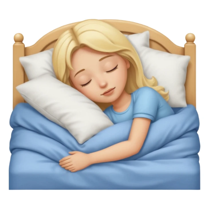 Blonde girl sleep in the bed  sticker