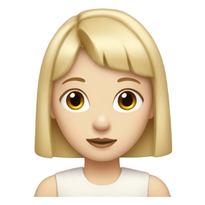 Pale girl with blonde hair with bangs  sticker
