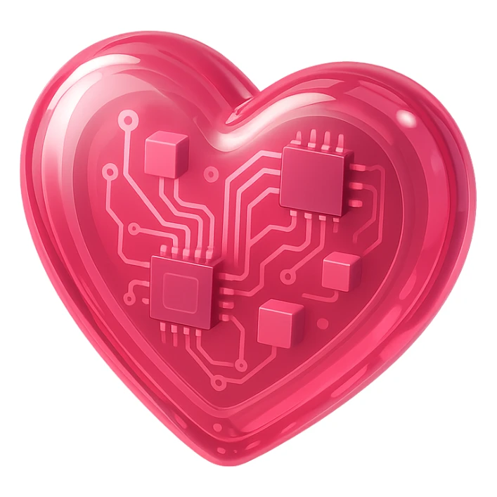 a luminous pink heart, surrounded by a soft halo, enchanting and sweet sticker