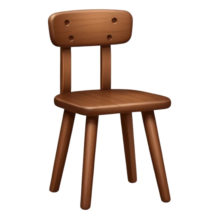 Wooden chair with only seat and  with three legs sticker