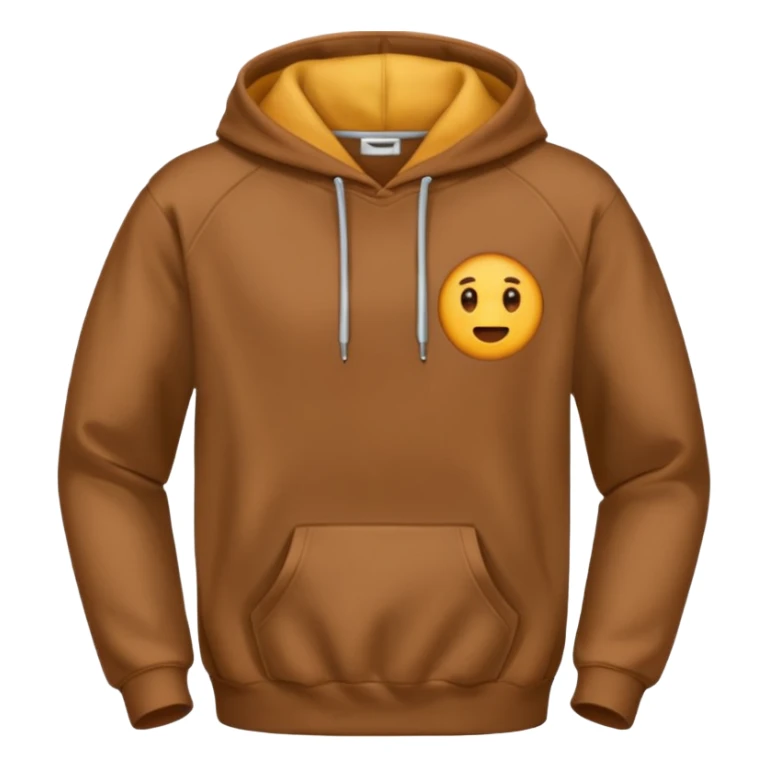 A brown hoodie no human and no zipper sticker