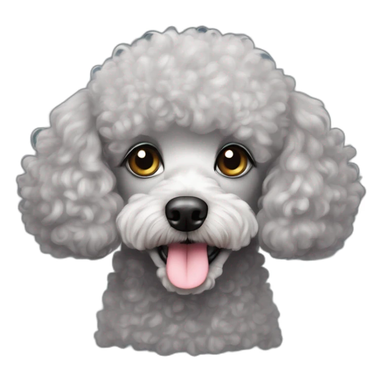 Perrita poodle gris es rizada tiene los ojos café sticker