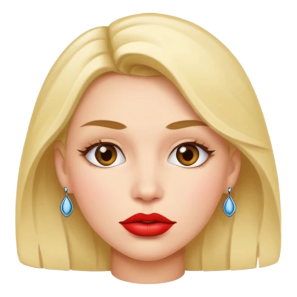 woman having pin on the lips sticker