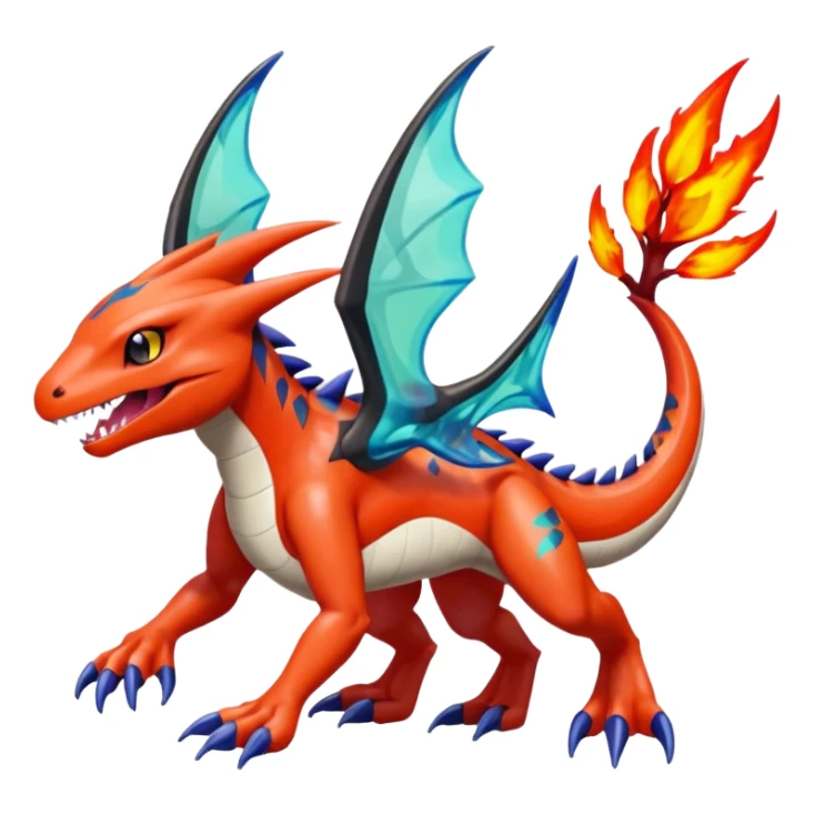 Meloetta-Garchomp-Guilmon-Pokémon-Fakémon-fusion-hybrid-creature sticker