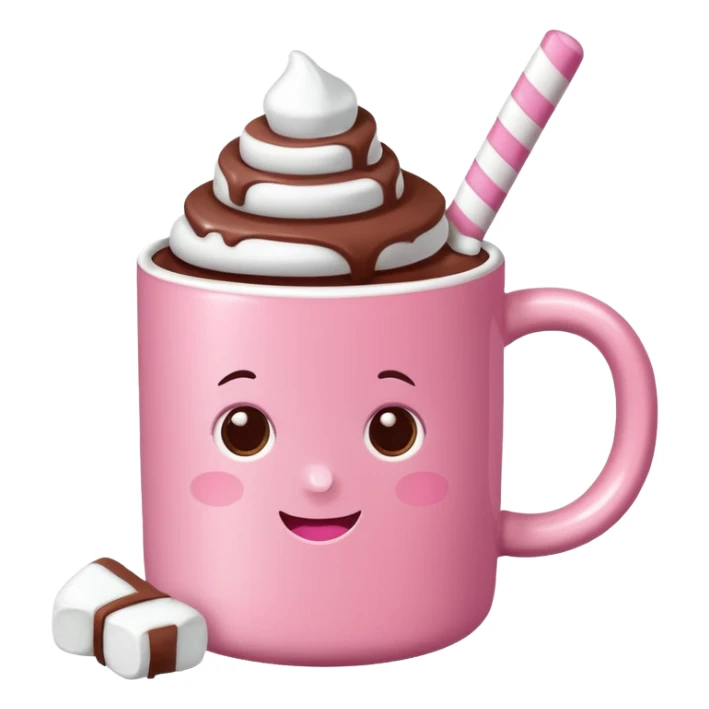 heiße Schokolade mit Marshmallows pink . Keine Gesichter  sticker