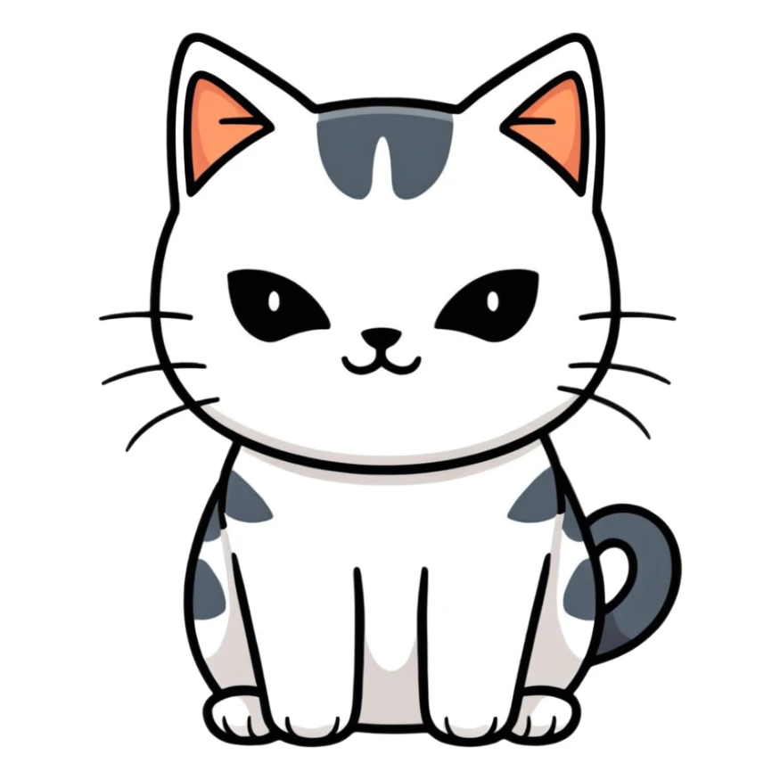 Cat in pain with writing “karmo moja” sticker