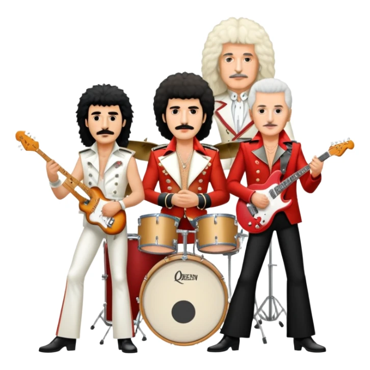Queen band with Freddie Mercury, Brian May, Roger Taylor, and John Deacon sticker