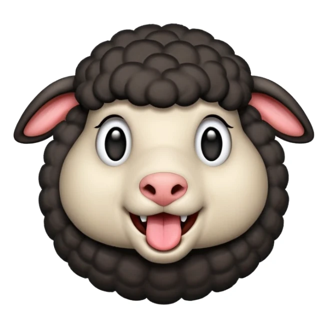Oveja negra sacando la lengua en actitud de risas sticker