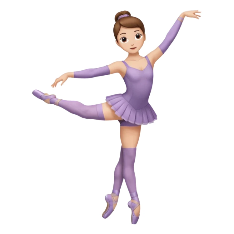 Ballet dancer in over the knee socks, leotard and brown hair sticker