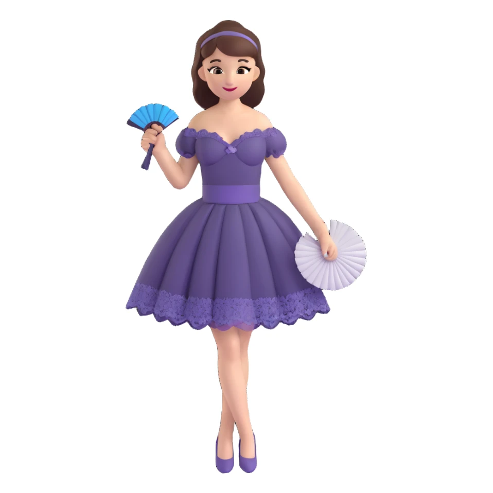 coquette holding a lace fan sticker