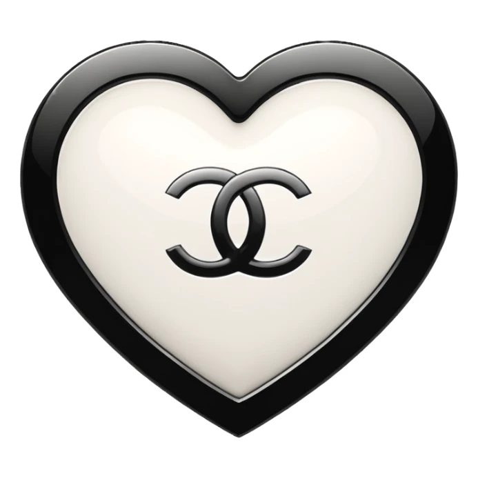 Chanel sport logo white heart sticker