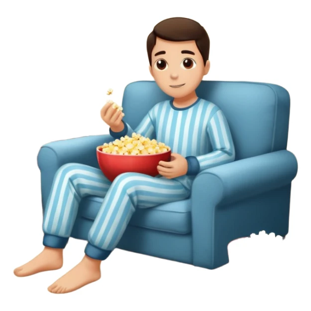 person watching a movie in their living room sticker