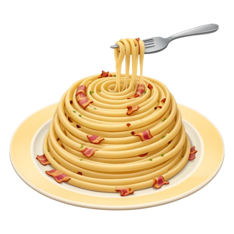 Spiral pasta in carbonara sauce sticker